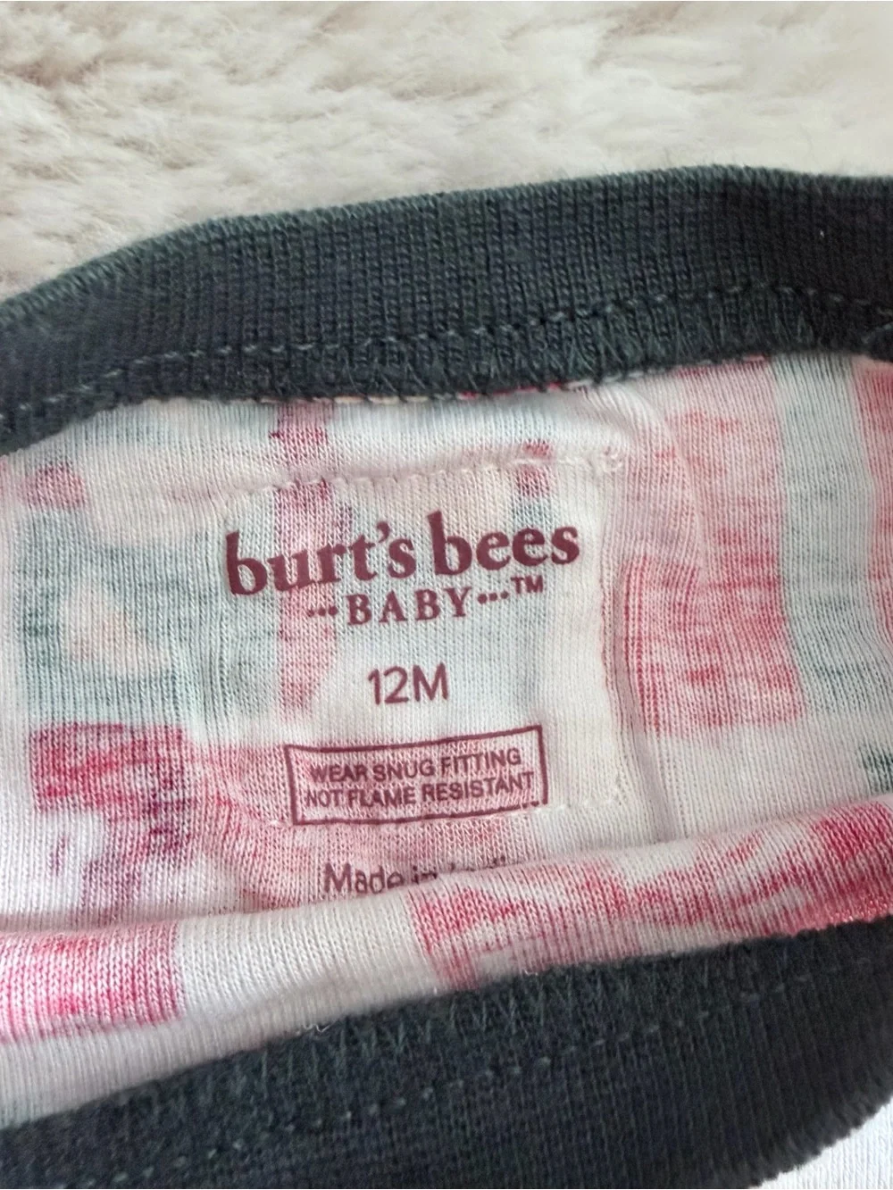 Burt's Bees Baby Christmas Pajama Lot Size 12 Months EUC